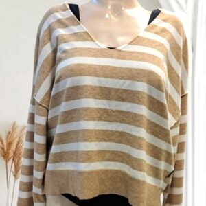 Knit Top in Tan and Cream
